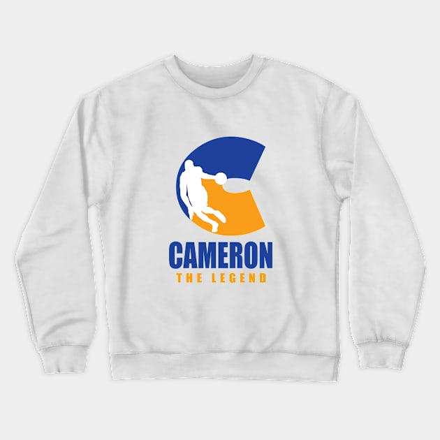 Cameron Custom Player Basketball Your Name The Legend Crewneck Sweatshirt by Baseball Your Name